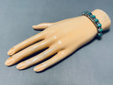 Spectacular Vintage Native American Navajo Blue Green Turquoise Sterling Silver Bracelet-Nativo Arts