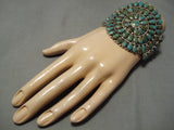 Huge Ray Tafoya Modernistic Native American Navajo Turquoise Sterling Silver Bracelet Cuff-Nativo Arts