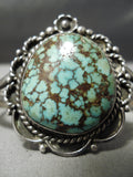 So Vivid!! Vintage Native American Navajo Carico Lake Turquoise Sterling Silver Bracelet Old-Nativo Arts