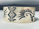 Fantastic Vintage Native American Navajo Sterling Silver Bracelet Signed-Nativo Arts