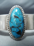 Newsworthy Vintage Native American Navajo Kingman Turquoise Sterling Silver Bracelet Old-Nativo Arts