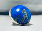 Fascinating Mega Native American Navajo Lapis Sterling Silver Ring-Nativo Arts