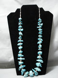 Superior Vintage Native American Navajo Turquoise Nugget Sterling Silver Shell Necklace-Nativo Arts