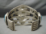 One Of The Biggest Heaviest Native American Zuni Turquoise Sterling Silver Bracelet-Nativo Arts