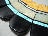 Native American One Of The Biggest Santo Domingo Turquoise Inlay Pearl Necklace-Nativo Arts