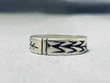 Marvelous Cliff Mowa Vintage Native American Hopi Sterling Silver Ring Signed-Nativo Arts