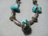 Wonderful Vintage Native American Navajo Turquoise Sterling Silver Necklace Old-Nativo Arts