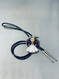 Astounding Vintage Native American Zuni Turquoise Sterling Silver Thunderbird Bolo-Nativo Arts