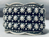 The Craziest Button Vintage Native American Navajo Sterling Silver Bracelet-Nativo Arts