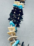Native American Brilliant Vintage Santo Domingo Turquoise Shell Heishi Sterling Silver Necklace-Nativo Arts