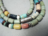 Best Authentic Vintage Native American Navajo Thomas Singer Turquoise Sterling Silver Necklace-Nativo Arts