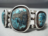 Old Morenci Vintage Native American Navajo Turquoise Sterling Silver Bracelet Jewelry-Nativo Arts