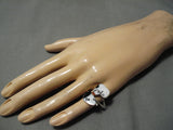 Impressive Vintage Zuni Native American Sitting Puppies Sterling Silver Ring-Nativo Arts
