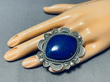 Native American Best Vintage Al Sanchez Midnight Lapis Sterling Silver Ring-Nativo Arts