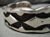 The Heaviest Vintage Native American Navajo Hand Tooled Sterling Silver Bracelet- 223 Grams!!!-Nativo Arts