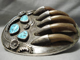 One Of The Best Vintage Native American Navajo Turquoise Sterling Silver Buckle Old-Nativo Arts