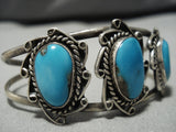 Rare Vintage Navajo Bisbee Turquoise Sterling Silver Native American Bracelet-Nativo Arts