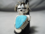 Amazing Vintage Native American Navajo Old Kingman Sterling Silver Kachina Ring-Nativo Arts