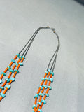Marvelous Vintage Native American Navajo Turquoise Sterling Silver Necklace-Nativo Arts