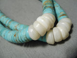 Rare Vintage Santo Domingo #8 Turquoise Heishi Native American Necklace Old-Nativo Arts