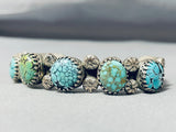 Intense Spiderweb Turquoise Vintage Native American Navajo Sterling Silver Bracelet-Nativo Arts
