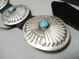 Marvelous Vintage Native American Navajo Turquoise Sterling Silver Concho Belt Old-Nativo Arts