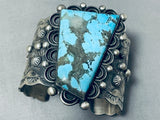 141 Gram Native American Navajo Spiderweb Turquoise Unique Shape Sterling Silver Bracelet-Nativo Arts