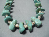 Native American Chunky Vintage Santo Domingo Royston Turquoise Sterling Silver Necklace Old-Nativo Arts