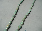 Authentic Native American Navajo Green Turquoise Sterling Silver Rosary Necklace-Nativo Arts