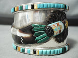 One Of The Best Vintage Native American Navajo Kachina Turquoise Sterling Silver Bracelet-Nativo Arts