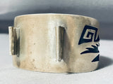 Rare Vintage Native American Hopi Hand Carved Sterling Silver Bracelet Cuff-Nativo Arts