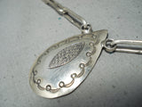 Authentic Vintage Native American Navajo Kee Joe Benally Sterling Silver Necklace-Nativo Arts