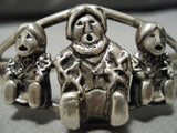 Detailed!! Vintage Native American Navajo Storyteller Sterling Silver Bracelet-Nativo Arts
