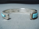 Native American Important Mildred Calavaza Turquoise Vintage Zuni Sterling Silver Bracelet-Nativo Arts