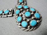 Unforgettable Vintage Native American Navajo Turquoise Sterling Silver Necklace Old-Nativo Arts