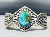 Native American Important Amy Natural Royston Turquoise Sterling Silver Bracelet-Nativo Arts
