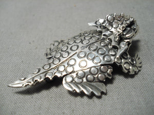 So Detailed!! Navajo Sterling Silver Horned Toad Native American Pin-Nativo Arts