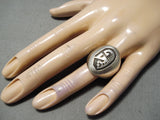 Tommy Sam Vintage Navajo Sterling Silver Overlay Ring Native American-Nativo Arts
