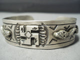 Rare Vintage Native American Navajo Whirling Logs Snake Sterling Silver Bracelet-Nativo Arts