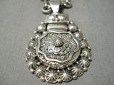 Thick Heavy Sturdy Native American Navajo Sterling Silver Detailed Necklace-Nativo Arts