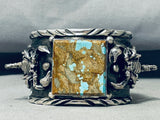 Heavy Detailed Scorpion Native American Turquoise Sterling Silver Bracelet-Nativo Arts
