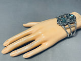 One Of The Best Vintage Native American Navajo Domed Bisbee Turquoise Sterling Silver Bracelet-Nativo Arts