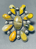 Massive Sun Honeybee Jasper Native American Sterling Silver Ring-Nativo Arts
