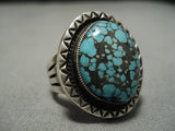 Important Calvin Martinez Carico Lake Turquoise Sterling Silver Native American Navajo Ring-Nativo Arts