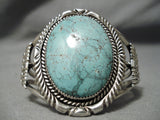 Opulent Vintage Native American Navajo Carico Lake Turquoise Sterling Silver Bracelet-Nativo Arts