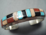 Eye-catching Vintage Native American Zuni Turquoise Sterling Silver Bracelet Old-Nativo Arts