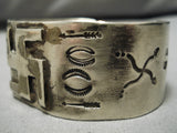 Early 1900's Vintage Native American Navajo Sterling Silver Whirling Log Bracelet-Nativo Arts
