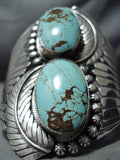One Of The Best Vintage Native American Navajo #8 Turquoise Sterling Silver Bracelet Old-Nativo Arts