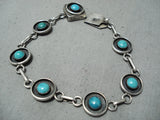 Incredible Vintage Native American Navajo Blue Green Turquoise Sterling Silver Bracelet-Nativo Arts