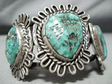 Heavy Huge Vintage Native American Navajo Carico Lake Turquoise Sterling Silver Bracelet-Nativo Arts